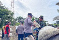 Sambut HUT TNI ke 79, TNI dan Polri di Ketahun Bangun Masjid Giri Kencana