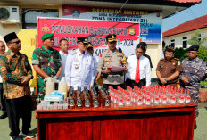 Hasil Operasi Pekat Nala, Polres Kaur Musnahkan 229 Botol Miras dan Juga Petasan