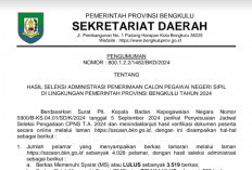 Ini Daftar 3.519 Pelamar CPNS Pemprov Bengkulu Lolos Administrasi, Cek Nama di Sini