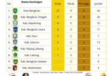 Raih 27 Emas Kota Bengkulu Unggul, Berikut Perolehan Medali POPDA Provinsi Bengkulu 2024