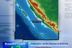 Gempa 4,7 Magnitude Guncang Bengkulu 