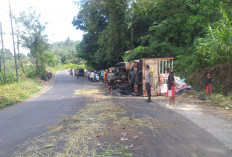 Truk Barang Terguling, Jalan Lintas Kepahiang - Curup Terganggu 