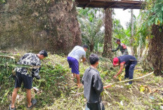  TNI dan Warga Bangun Jembatan Gantung Garuda di Semidang Alas