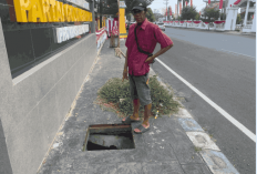 35 Besi Penutup Trotoar Jalan Asahan Padang Harapan Hilang 