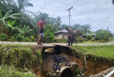 Gorong-gorong Jebol, Jalan Desa Wonoharjo Kecamatan Giri Mulya Dialihkan Sementara 